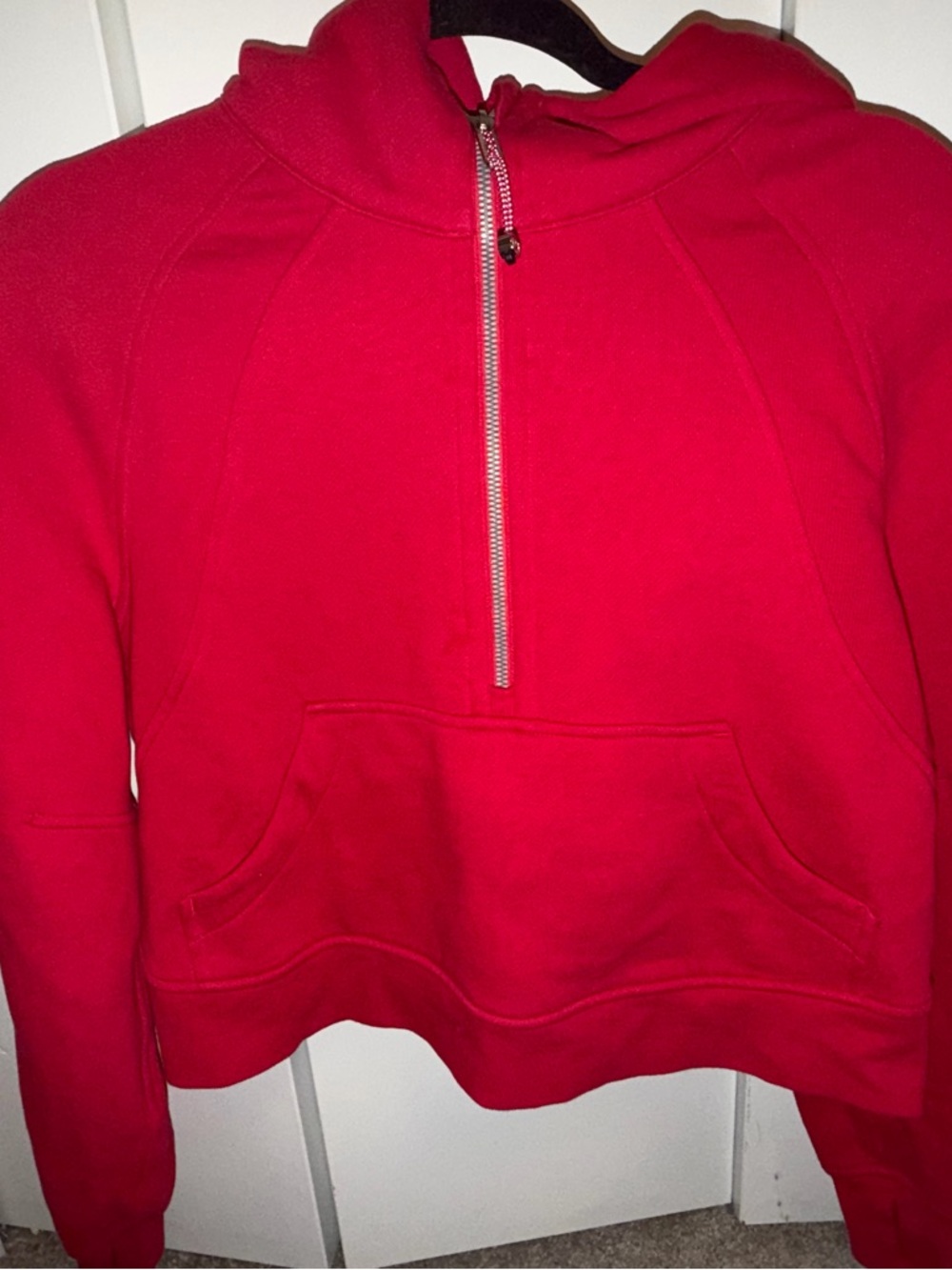 lululemon athletica Red Half-Zip Scuba Hoodie